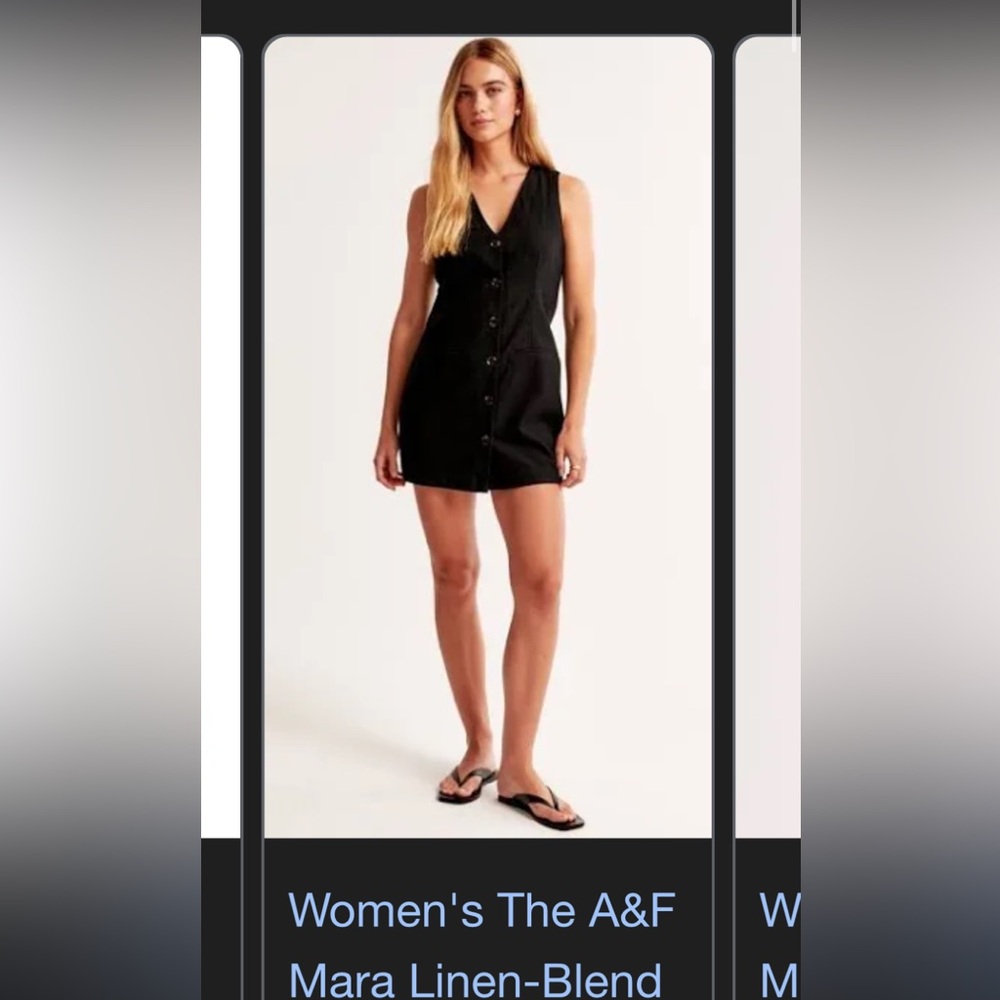 Abercrombie & Fitch Black Linen Vest Dress
